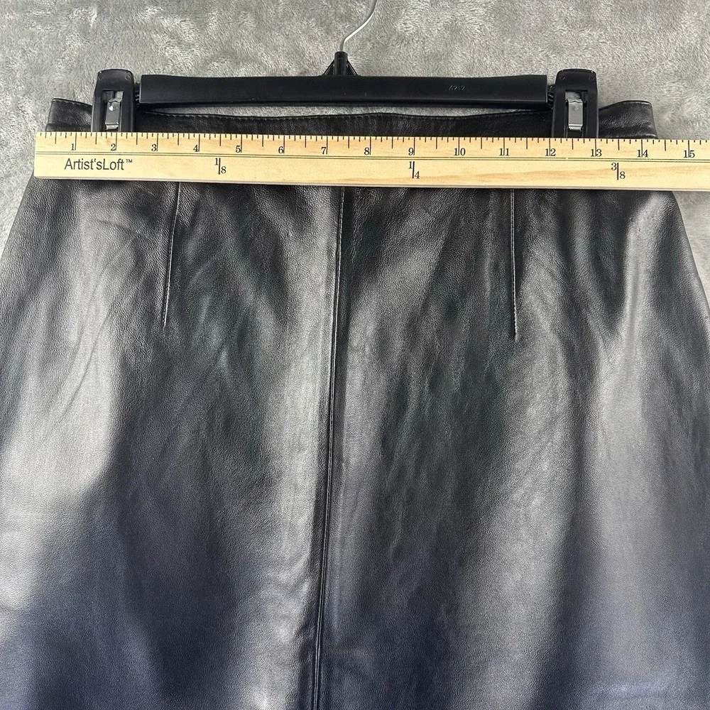 Jaclyn Smith Leather Pencil Skirt Women's 8 Black Lined